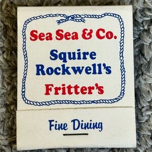 Vintage Matchbook Sea Sea Squire Rockwells Fritters Ellis Occoquan Annandale VA